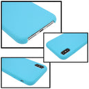 Pure Color Liquid Silicone + PC Dropproof Protective Back Cover Case for iPhone X / XS(Blue)
