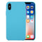 Pure Color Liquid Silicone + PC Dropproof Protective Back Cover Case for iPhone X / XS(Blue)