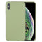 Pure Color Liquid Silicone + PC Dropproof Protective Back Cover Case for iPhone X / XS(Mint Green)