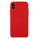 For iPhone X / XS Pure Color Liquid Silicone + PC Dropproof Protective Back Cover Case(Red)