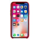 For iPhone X / XS Pure Color Liquid Silicone + PC Dropproof Protective Back Cover Case(Red)