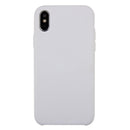 For iPhone X / XS Pure Color Liquid Silicone + PC Dropproof Protective Back Cover Case(White)