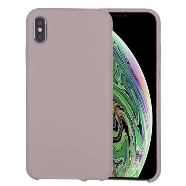 Pure Color Liquid Silicone + PC Dropproof Protective Back Cover Case for iPhone X / XS (Lavender Purple)