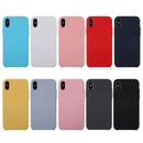 For iPhone X / XS Pure Color Liquid Silicone + PC Dropproof Protective Back Cover Case(Pink)