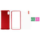 360 Degree Full Coverage Detachable PC Protective Cover Case with Tempered Glass Film for iPhone X (Red)