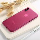 For iPhone X / XS Ultra-thin Frosted PP Protective Back Cover Case (Magenta)