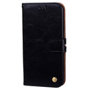 For iPhone X / XS Business Style Oil Wax Texture Horizontal Flip Leather Case with Holder & Card Slots & Wallet (Black)