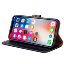 For iPhone X / XS Business Style Oil Wax Texture Horizontal Flip Leather Case with Holder & Card Slots & Wallet (Black)