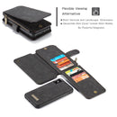 CaseMe-007 for iPhone X / XS TPU + PC Magnetic Absorption Detachable Back Cover Horizontal Flip Leather Case with Card Slots & Zipper Wallet & Photo Frame (Black)