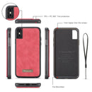 CaseMe-007 for iPhone X / XS TPU + PC Magnetic Absorption Detachable Back Cover Horizontal Flip Leather Case with Card Slots & Zipper Wallet & Photo Frame (Red)