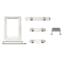 Card Tray + Volume Control Key + Power Button + Mute Switch Vibrator Key for iPhone X(Silver)