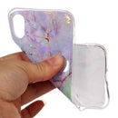 For iPhone X / XS Pink Gold Marble Pattern Soft Protective Back Cover Case