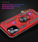 Armor Shockproof TPU + PC Protective Case for iPhone 11 Pro Max, with 360 Degree Rotation Holder(Red)