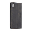 CaseMe-013 Multifunctional Retro Frosted Horizontal Flip Leather Case for iPhone XS Max, with Card Slot & Holder & Wallet(Black)
