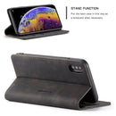 CaseMe-013 Multifunctional Retro Frosted Horizontal Flip Leather Case for iPhone XS Max, with Card Slot & Holder & Wallet(Black)