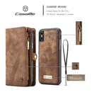 CaseMe Detachable Multifunctional Horizontal Flip Leather Case for iPhone XS Max, with Card Slot & Holder & Zipper Wallet & Photo Frame (Brown)