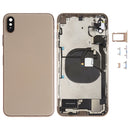 Battery Back Cover Assembly (with Side Keys & Loud Speaker & Motor & Camera Lens & Card Tray & Power Button + Volume Button + Charging Port + Signal Flex Cable & Wireless Charging Module) for iPhone XS Max(Gold)