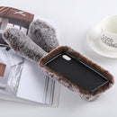 Cute Rabbit Ears Style Plush Case for iPhone XS Max (Brown)