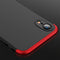 GKK Three Stage Splicing Full Coverage PC Case for iPhone XR(Black Red)