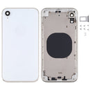 Square Frame Battery Back Cover with SIM Card Tray & Side keys for iPhone XR(White)