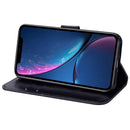 Rose Embossed Horizontal Flip PU Leather Case for iPhone XR, with Holder & Card Slots & Wallet (Black)