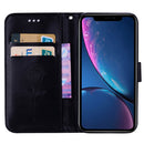 Rose Embossed Horizontal Flip PU Leather Case for iPhone XR, with Holder & Card Slots & Wallet (Black)