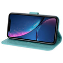 Rose Embossed Horizontal Flip PU Leather Case for iPhone XR, with Holder & Card Slots & Wallet (Green)