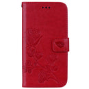 Rose Embossed Horizontal Flip PU Leather Case for iPhone XR, with Holder & Card Slots & Wallet (Red)