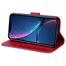 Rose Embossed Horizontal Flip PU Leather Case for iPhone XR, with Holder & Card Slots & Wallet (Red)