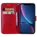 Rose Embossed Horizontal Flip PU Leather Case for iPhone XR, with Holder & Card Slots & Wallet (Red)