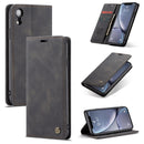 CaseMe-013 Multifunctional Retro Frosted Horizontal Flip Leather Case for iPhone XR, with Card Slot & Holder & Wallet(Black)