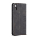 CaseMe-013 Multifunctional Retro Frosted Horizontal Flip Leather Case for iPhone XR, with Card Slot & Holder & Wallet(Black)