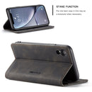 CaseMe-013 Multifunctional Retro Frosted Horizontal Flip Leather Case for iPhone XR, with Card Slot & Holder & Wallet(Black)