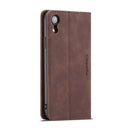 CaseMe-013 Multifunctional Retro Frosted Horizontal Flip Leather Case for iPhone XR, with Card Slot & Holder & Wallet(Coffee)