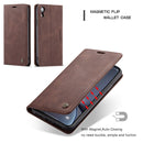CaseMe-013 Multifunctional Retro Frosted Horizontal Flip Leather Case for iPhone XR, with Card Slot & Holder & Wallet(Coffee)