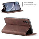 CaseMe-013 Multifunctional Retro Frosted Horizontal Flip Leather Case for iPhone XR, with Card Slot & Holder & Wallet(Coffee)