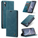 CaseMe-013 Multifunctional Retro Frosted Horizontal Flip Leather Case for iPhone XR, with Card Slot & Holder & Wallet(Blue)