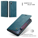 CaseMe-013 Multifunctional Retro Frosted Horizontal Flip Leather Case for iPhone XR, with Card Slot & Holder & Wallet(Blue)