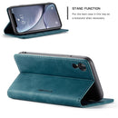 CaseMe-013 Multifunctional Retro Frosted Horizontal Flip Leather Case for iPhone XR, with Card Slot & Holder & Wallet(Blue)