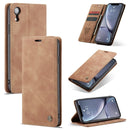 CaseMe-013 Multifunctional Retro Frosted Horizontal Flip Leather Case for iPhone XR, with Card Slot & Holder & Wallet(Brown)