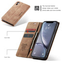 CaseMe-013 Multifunctional Retro Frosted Horizontal Flip Leather Case for iPhone XR, with Card Slot & Holder & Wallet(Brown)