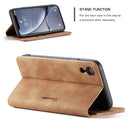 CaseMe-013 Multifunctional Retro Frosted Horizontal Flip Leather Case for iPhone XR, with Card Slot & Holder & Wallet(Brown)