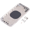 Stainless Steel Material Back Housing Cover with Appearance Imitation of iP13 Pro for iPhone XR(White)