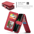 CaseMe Crazy Horse Texture Detachable Horizontal Flip PU Leather Case for iPhone XR, with Card Slot & Holder & Zipper Wallet & Photo Frame (Red)