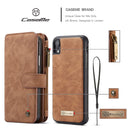 CaseMe Crazy Horse Texture Detachable Horizontal Flip PU Leather Case for iPhone XR, with Card Slot & Holder & Zipper Wallet & Photo Frame (Brown)