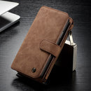 CaseMe Crazy Horse Texture Detachable Horizontal Flip PU Leather Case for iPhone XR, with Card Slot & Holder & Zipper Wallet & Photo Frame (Brown)