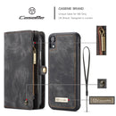 CaseMe Detachable Multifunctional Horizontal Flip Leather Case for iPhone XR, with Card Slot & Holder & Zipper Wallet & Photo Frame (Black)