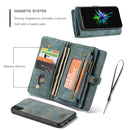 CaseMe Detachable Multifunctional Horizontal Flip Leather Case for iPhone XR, with Card Slot & Holder & Zipper Wallet & Photo Frame (Blue)