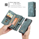 CaseMe Detachable Multifunctional Horizontal Flip Leather Case for iPhone XR, with Card Slot & Holder & Zipper Wallet & Photo Frame (Blue)