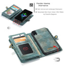 CaseMe Detachable Multifunctional Horizontal Flip Leather Case for iPhone XR, with Card Slot & Holder & Zipper Wallet & Photo Frame (Blue)